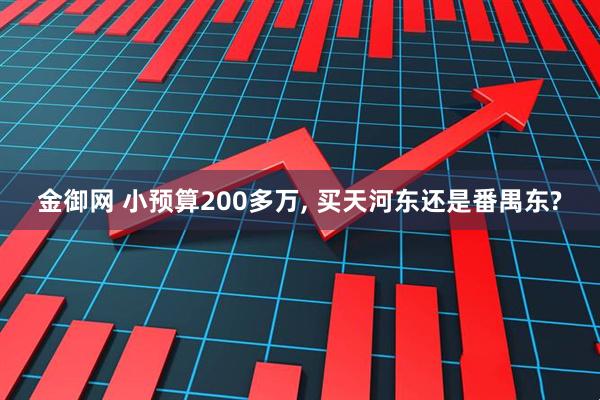 金御网 小预算200多万, 买天河东还是番禺东?