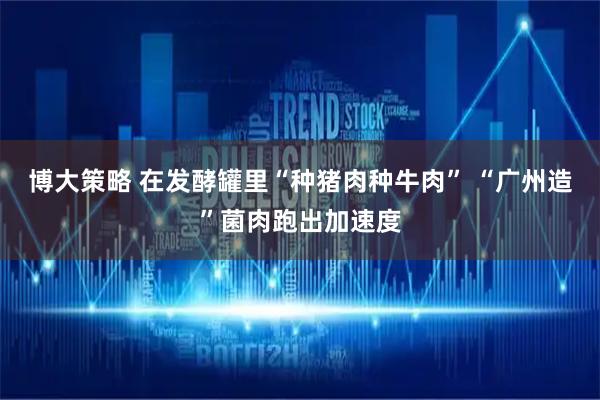 博大策略 在发酵罐里“种猪肉种牛肉” “广州造”菌肉跑出加速度